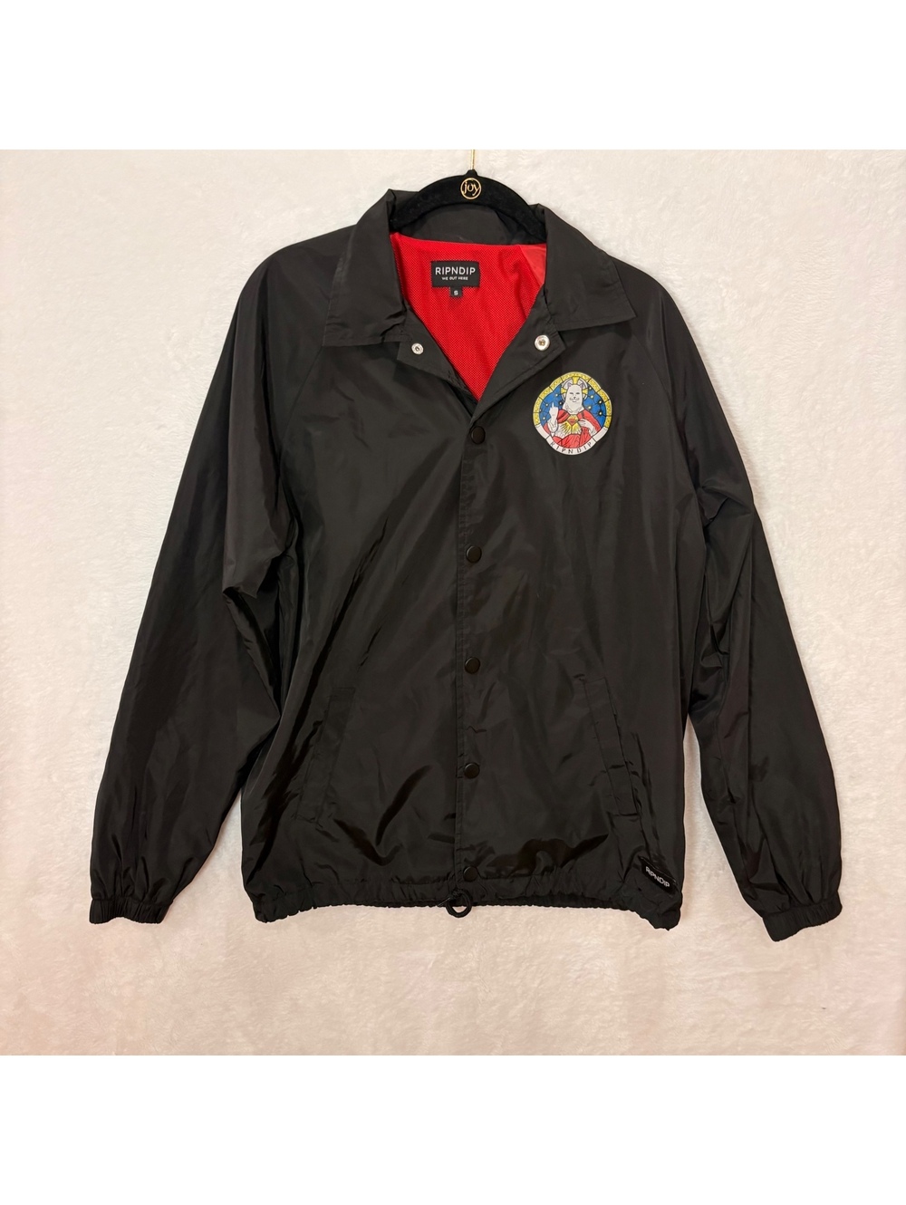 RIPNDIP Stained Glass Nermal Coach Jacket Black Size S Streetwear Windbreaker
